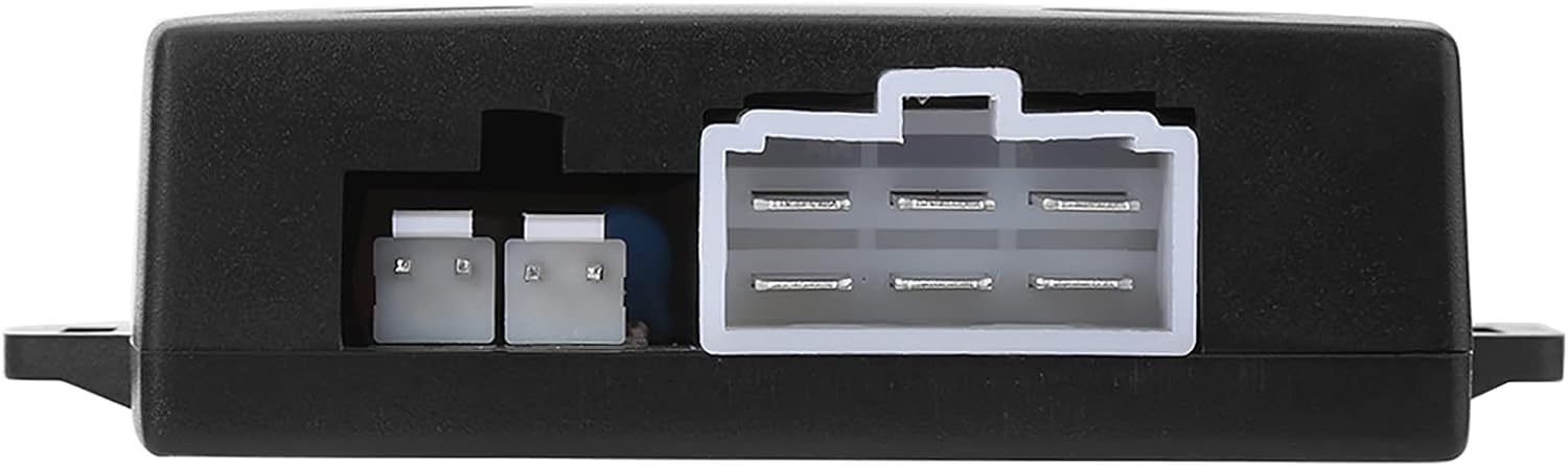 Close-up of the main control unit's connection ports.