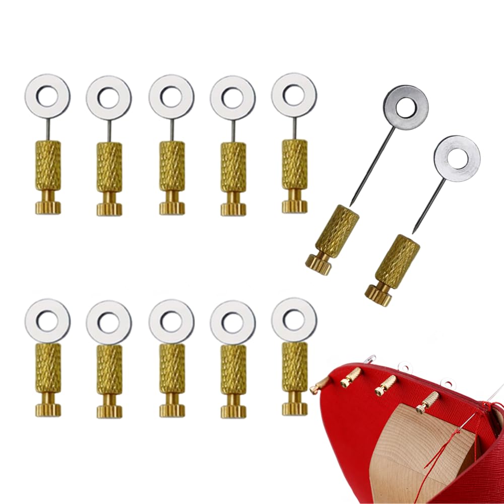 12Pcs Leather Suture Positioning Needles DIY Leathercraft Located Needles Leather Goods Fixed Edges Locking Pins for Leather Craft Stitching Fixing Auxiliary Tools
