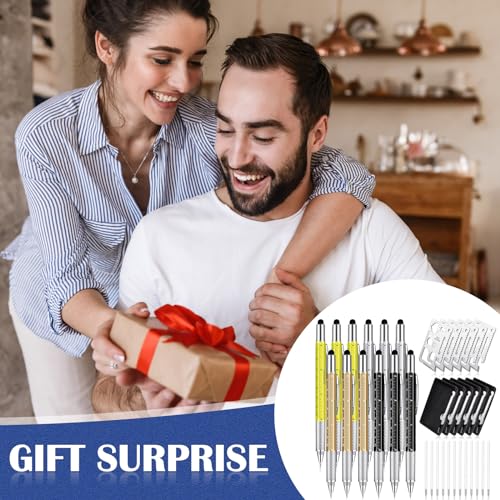 Image of Sabary 36 Pcs Gifts for Fathers Day Multitool Pen Gift for Men Birthday Gift Including 6 in 1 Tool Pen, Stainless Steel 11 in 1 Beer Opener Credit Card Tool and Black Refill (Fresh Color)