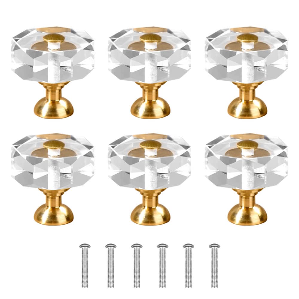 Poignée de tiroir Youther en verre cristal pour bouton de meuble et placard de cuisine