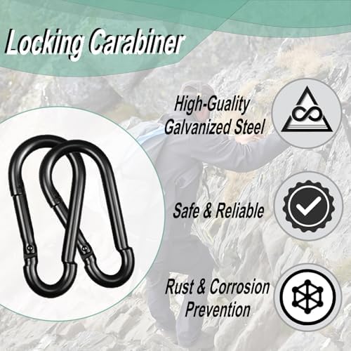 High-PQ 30PCS 3IN(M8) Galvanized Steel Carabiner Clip Spring Snap Hook - 2