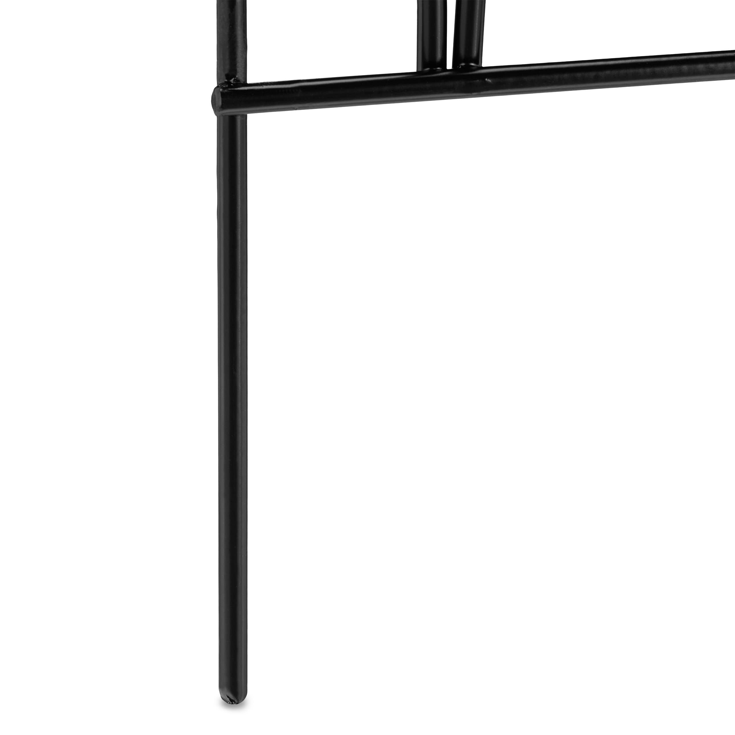 Relaxdays Metalowy płot do wbijania w ziemię, wys. x szer.: 29,5 x 172 cm, obramowanie grządek ogrodowych do wtykania, 4 elementy ogrodzenia, wygląd łuku, kolor czarny