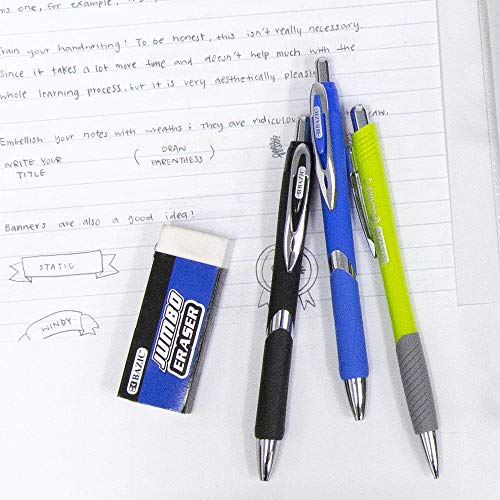 Bazic Oil Gel Ink Retractable Pen W/Rubberized Barrel & Metal Clip, Ciel 0.7 Mm Medium Point Smooth Writing, For Office School (2/Pack), 6-Pack #TOP2