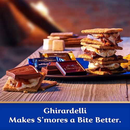 Image of GHIRARDELLI Perfect for S'mores Premium Chocolate Assortment SQUARES, 18.1 oz Bag Variety Pack of Milk and Dark Chocolate