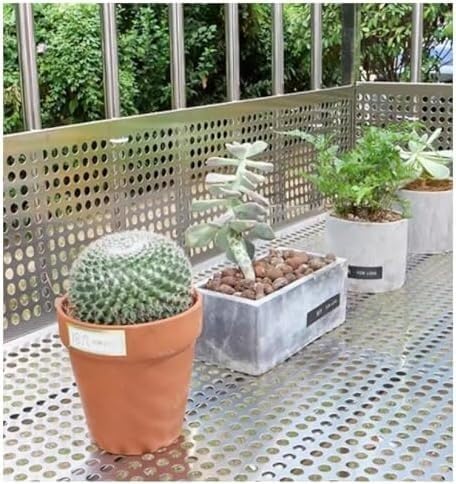 Stainless Steel Perforated Plate,304 Stainless Steel Perforated Sheet Metal Plate, Balcony Railing Protection Mesh, Durable 45x100x15cm Perforated Metal for Home & Outdoor Use