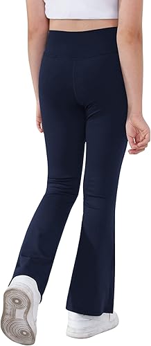 Miniatura 4 de Pantalones de yoga para niñas, cintura cruzada, pierna ancha, pantalones acampanados de entrenamiento de cintura alta