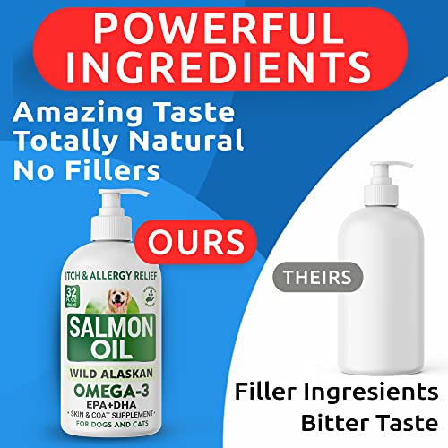 32Oz Salmon Oil + 120Ct Glucosamine Treats Bundle - Skin & Coat Support + Old Dog Joint Pain Relief - Epa + Dha Fatty Acids + Chondroitin, Omega-3 - Advanced Immune, Heart & Joint Health - Made In Usa #TOP2