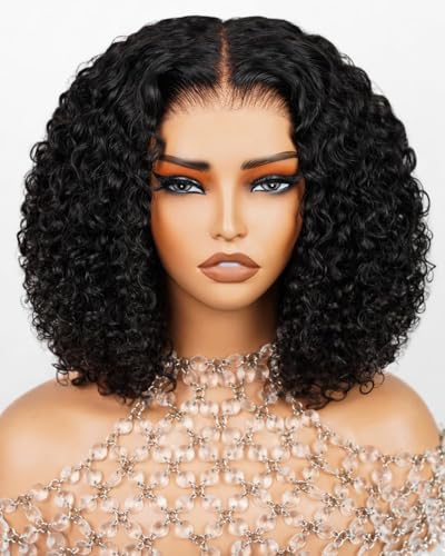 Arabella 6x5 Deep Curly Short Bob Wig Human Hair Glueless Bob Wigs 14 Inch