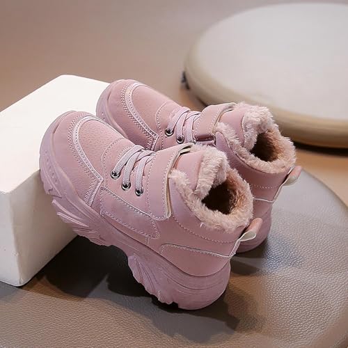 Boys Girls Snow Ankle Boots Winter Slip On Warm 𝗙𝐮𝗿 Lined Lightweight Water-Proof Cold Weather Sport Shoes4