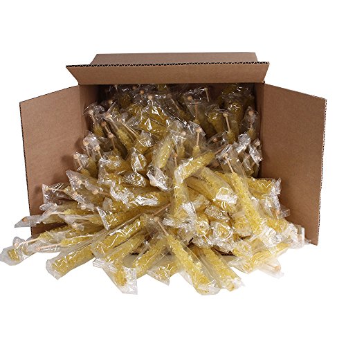 Extra Large Rock Candy Sticks, 144 Original Lollipops, Gold Candy (Espeez)