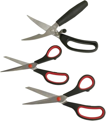 Miniatura 2 de DBM IMPORTS Juego de tijeras multiusos de acero inoxidable, 3 piezas