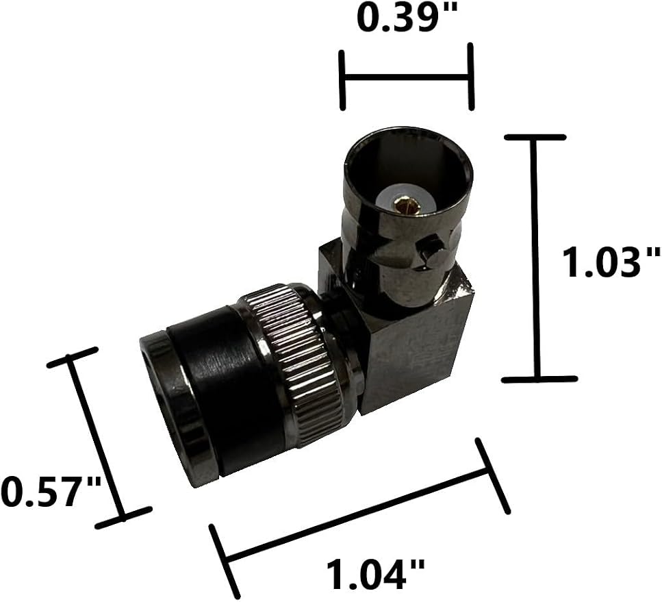 Adaptador BNC Macho a Hembra 90° 3 unidades miniatura 7