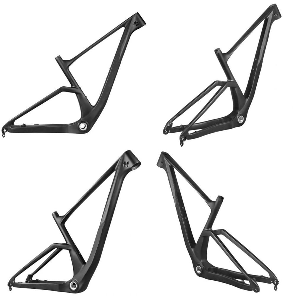 29er Mountain Bike Hardtail Frame 16.3/17.3/19.3/21.3in Carbon Fibre Frame XC Cyclocross Disc Brake Frame 12 * 148mm Thru-Axle Boost Frame BSA BB73mm Internal Routing Max 2.4in(17.3in)