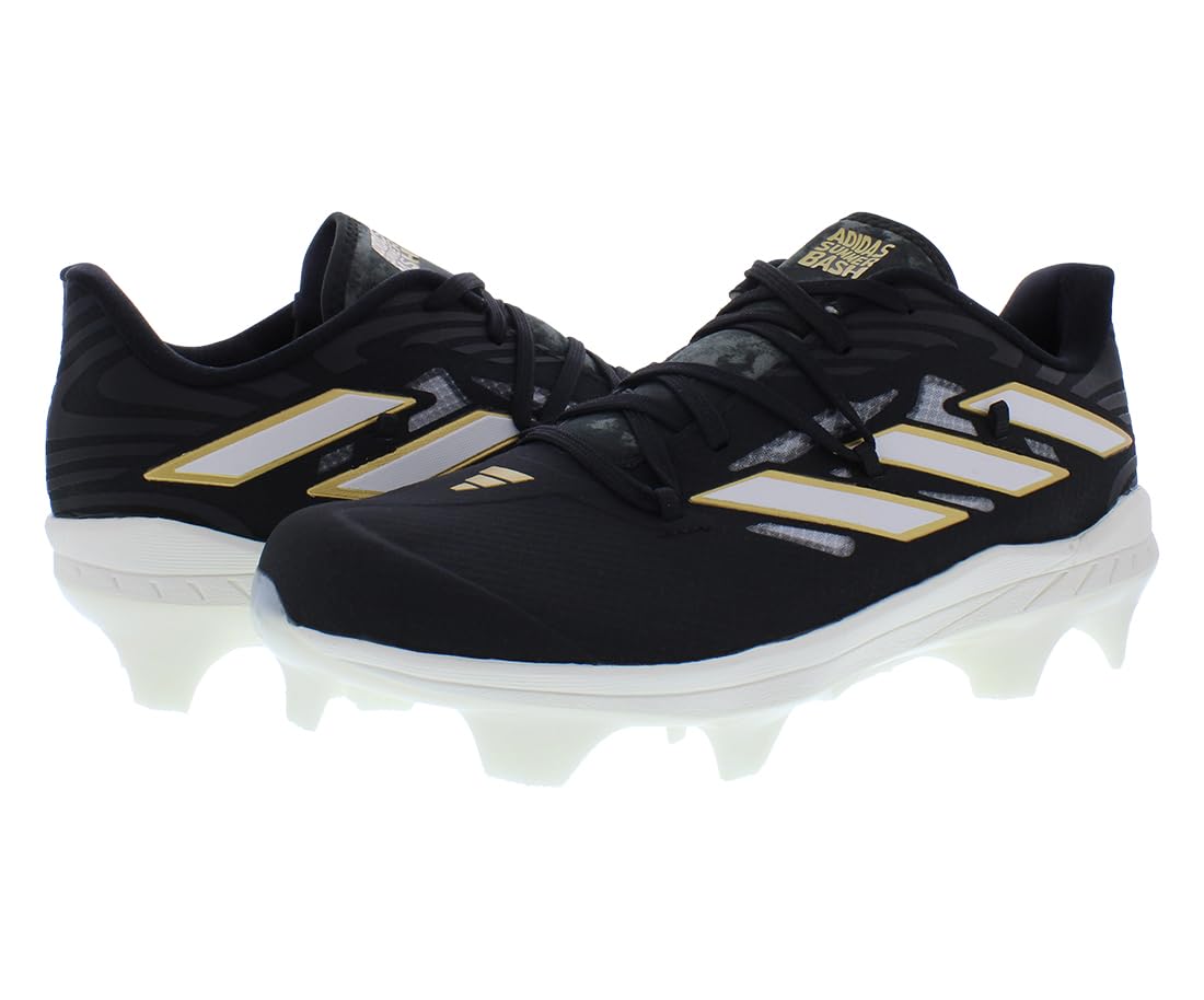 Adidas Men's Adizero Afterburner TPU Baseball Softball Cleats Shoes Black/White/Gold #IG9619 - Size Men's 10.5