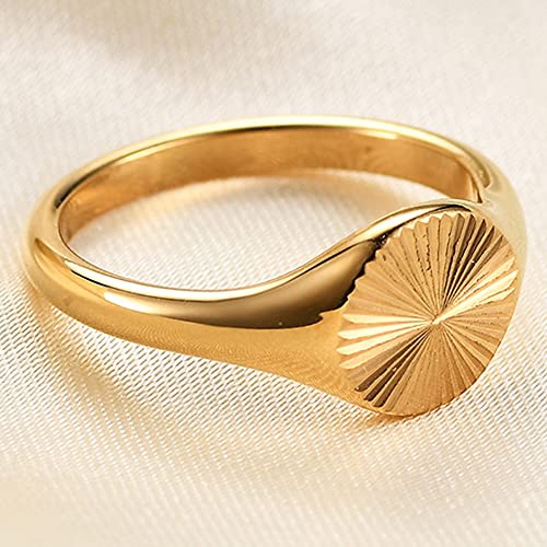 Jude Jewelers Stainless Steel Round Signet Style Sunshine Pattern Cocktail Party Promise Statement Holiday Ring3