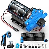 Kohree 12V DC Washdown Pump Kit - 7.5GPM 80PSI, Self-Priming 5-Chamber Diaphragm Water Pump with Pressure...