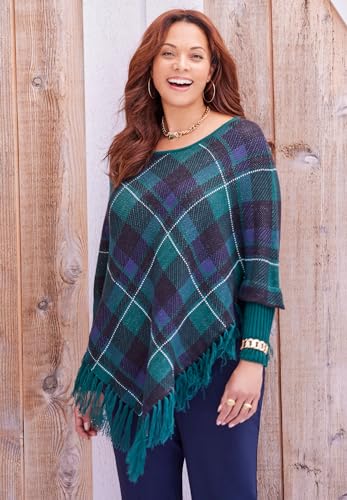 Catherines Women's Plus Size Fringe Poncho Duet2