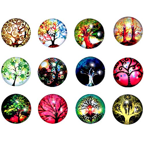 Mjartoria Interchangeable Tree Of Life Eyeglass Holder Snap Buttons Centerpiece Eye Glass Holding Brooch 12Pcs #TOP5