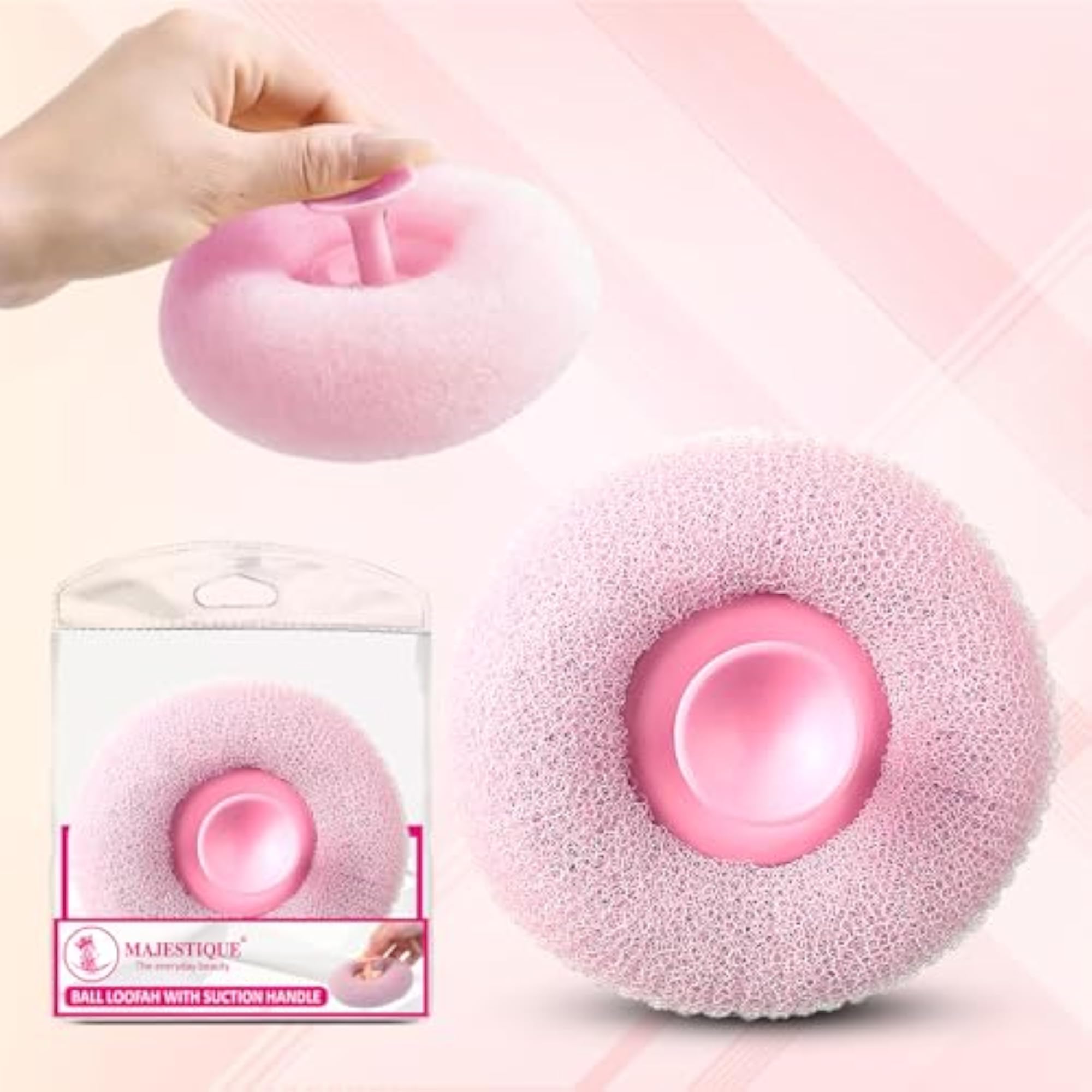 Loofah for Bathing with Suction Handle, Body Scrubber