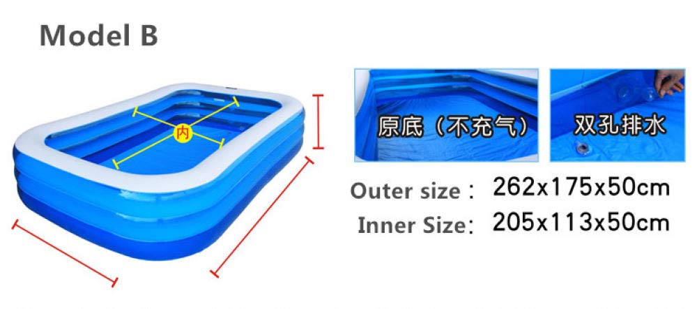 Treslin Large adult indoor family swimming pool ，thickening rectangle fishing pool ，large child inflatable pool ， baby swimming pool@B
