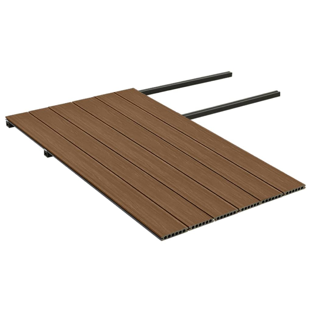 Lot de lames de terrasse WPC marron et gris avec accessoires 15 m² 4000 x 140 x 23 mm Matériau composite bois-plastique durable pour balcon, terrasse et piscine