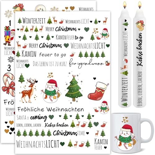 Kerzentattoos Weihnachten, Rub on Sticker Christmas, Kerzen...
