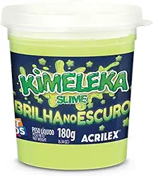 Slime Kimeleca Glow The Dark Brilha - Display Com 6 Acrilex Multicor