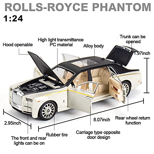Image of 1 /24 Diecast Car Model Rolls-Royce (RYL-PNTM-,White)