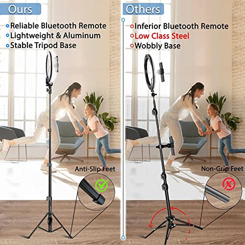 Fugetek 12" Selfie Ring Light Tripod Kit, Phone Holder, Bluetooth Remote, Aluminum Stand Extends To 51", Usb Powered, Compatible With Iphone & Android, 3 Color Modes, Video, Photos, Makeup, Tiktok #TOP6