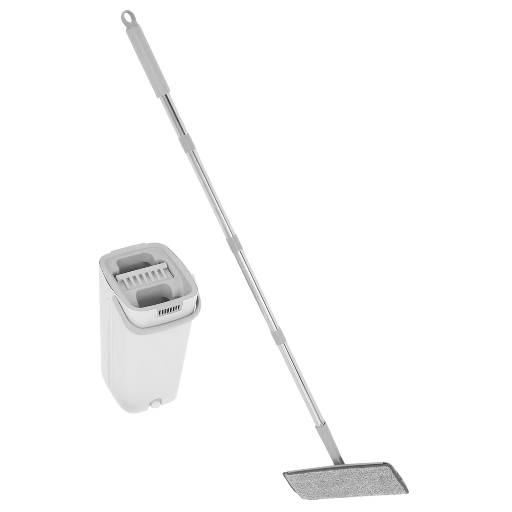 Mop con Secchio Lavapavimenti per Uso Panni Lavabili per Pulizia Pavimenti Pareti e Finestre Design con Strizzatore e Raccogliacqua Pulizia Asciutto e Bagnato Facile e