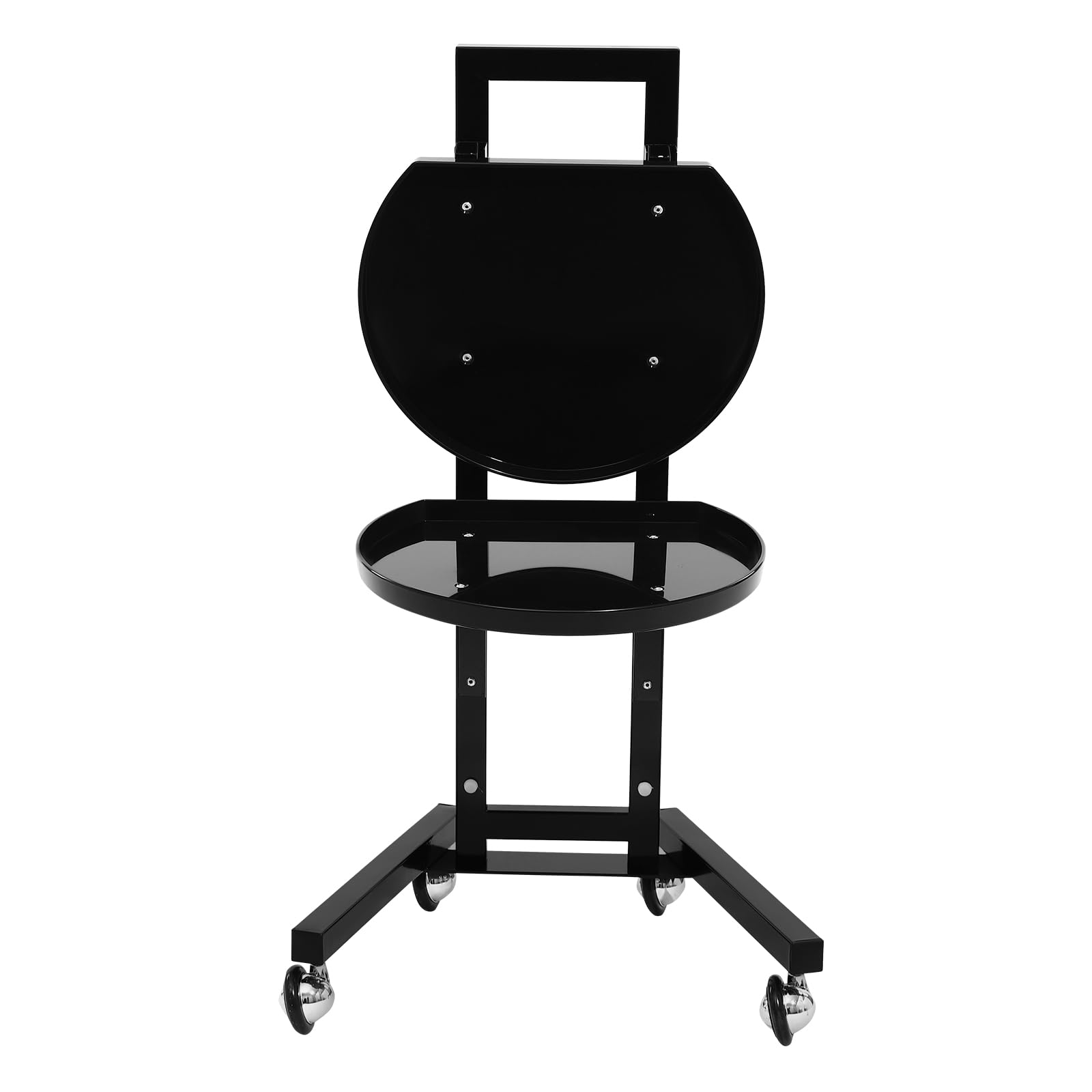 Carro portaherramientas Plegable Ruedas Color Negro peluquería barbería salón de Belleza Esteticista Camarero SPA etc. También Apto Uso doméstico. Bandeja Ruedas Comercial.