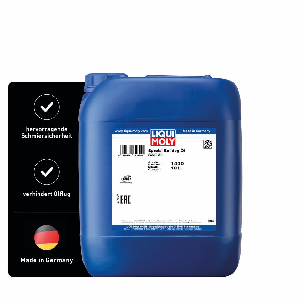 LIQUI MOLY Spezial Bulldog-Öl SAE 30 | 10 L | Traktorenöl | Art.-Nr.: 1400 | 1400, Spezial Bulldog-Öl SAE 30