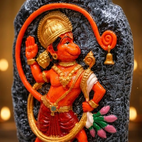 Image of Hampi Kesari Nandan Hanuman Idol for Home Temple | Polyresin Lord Hanuman Murti for Pooja Room, Office Desk & Home Decor