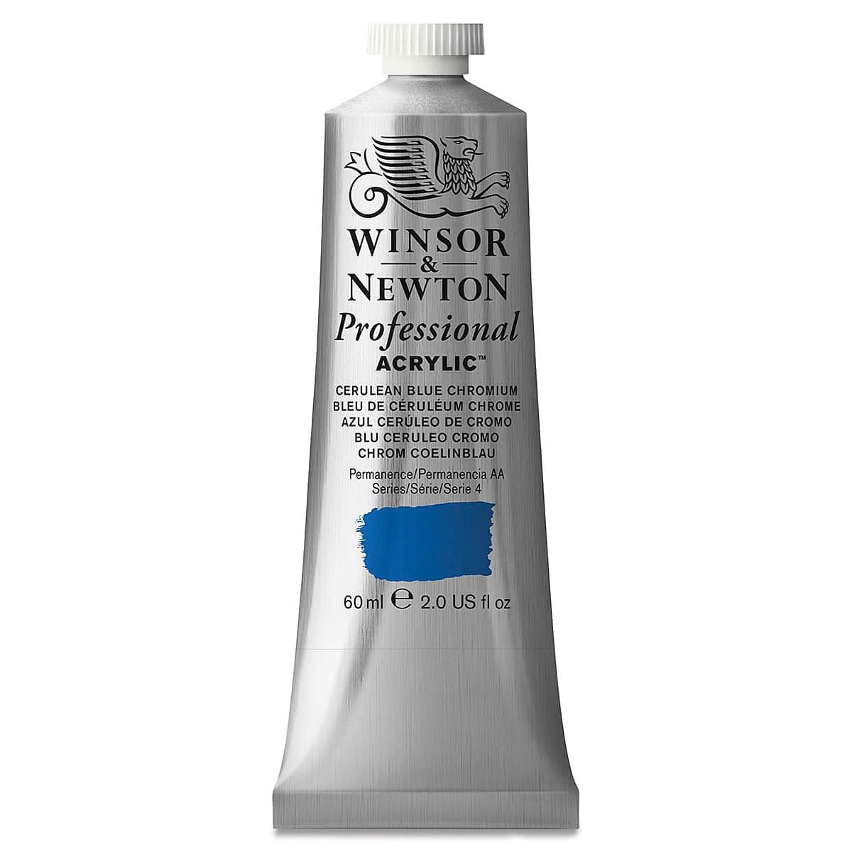 Winsor & Newton 2320130 Professional Acrylfarbe in Künstlerqualität, hohe Farbbrillanz & Deckkraft, Archivqualität, 60ml Tube - Cölinblau Chrom