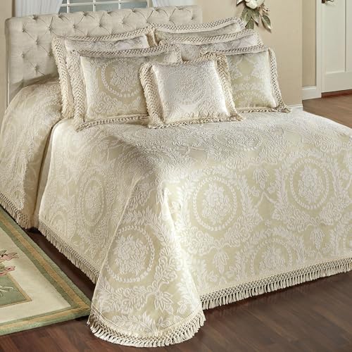 Timeless Vintage Style Bedding with Fringe Edges | Neutral Sage