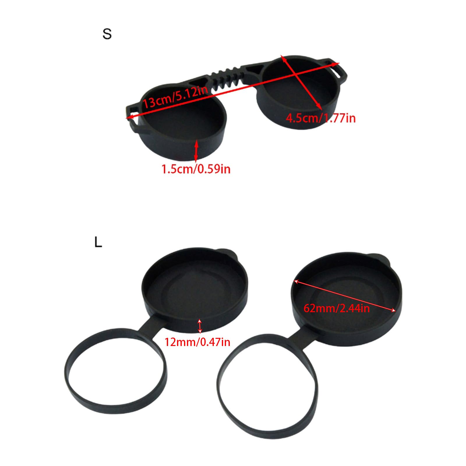 Housses de protection en silicone pour jumelles de 42, 45 mm, 62 et 65 mm