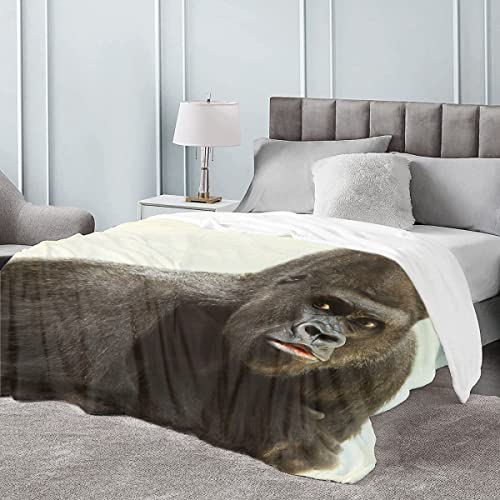 Personalized Gorilla Animal Blanket With Name Soft Flannel For Girls Boys,Custom Throw Blanket For Birthday Christmas 60"X50" Medium For Teen #TOP5