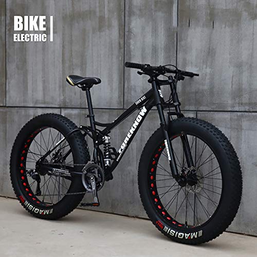 GAYBJ Bicicletas 24/26 Pulgadas MTB Top, La Grasa Bicicleta/Bicicleta de montaña de neumáticos de Grasa, Crucero de la Playa Fat Tire Bike Moto de Nieve Big Fat Tire Bicicletas,Negro,26 Inch 27 Speed
