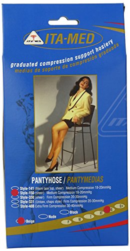 Image of GABRIALLA Sheer Pantyhose - Compression (20-22 mmHg): H-150 Queen Beige