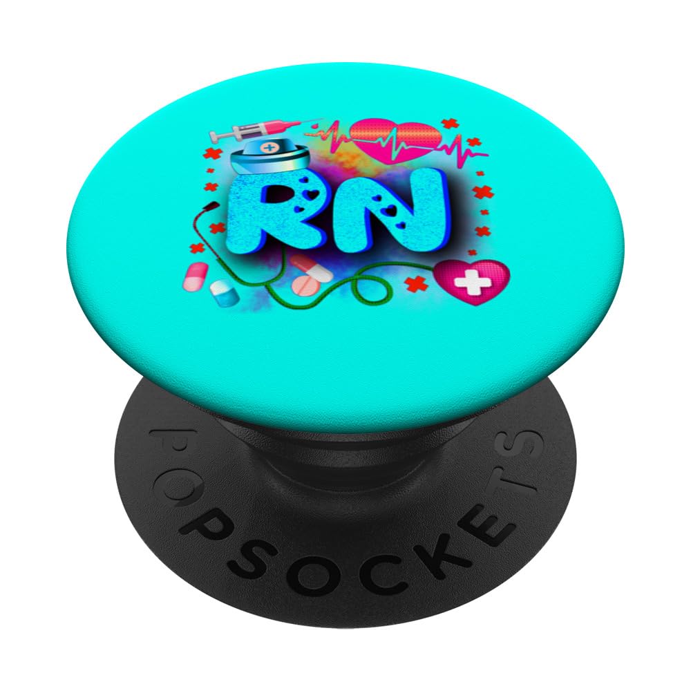 Registered Nurse RN - Tie Dye Registered Nurse Funny RN PopSockets Adhesive PopGrip