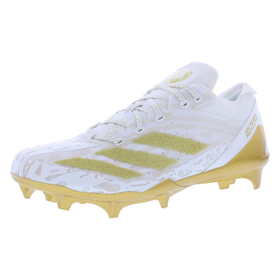 Image of adidas Adizero Electric Mens Shoes Size 8.5, Color: Cloud White /Gold Metallic /Cloud White-White /Chalk White
