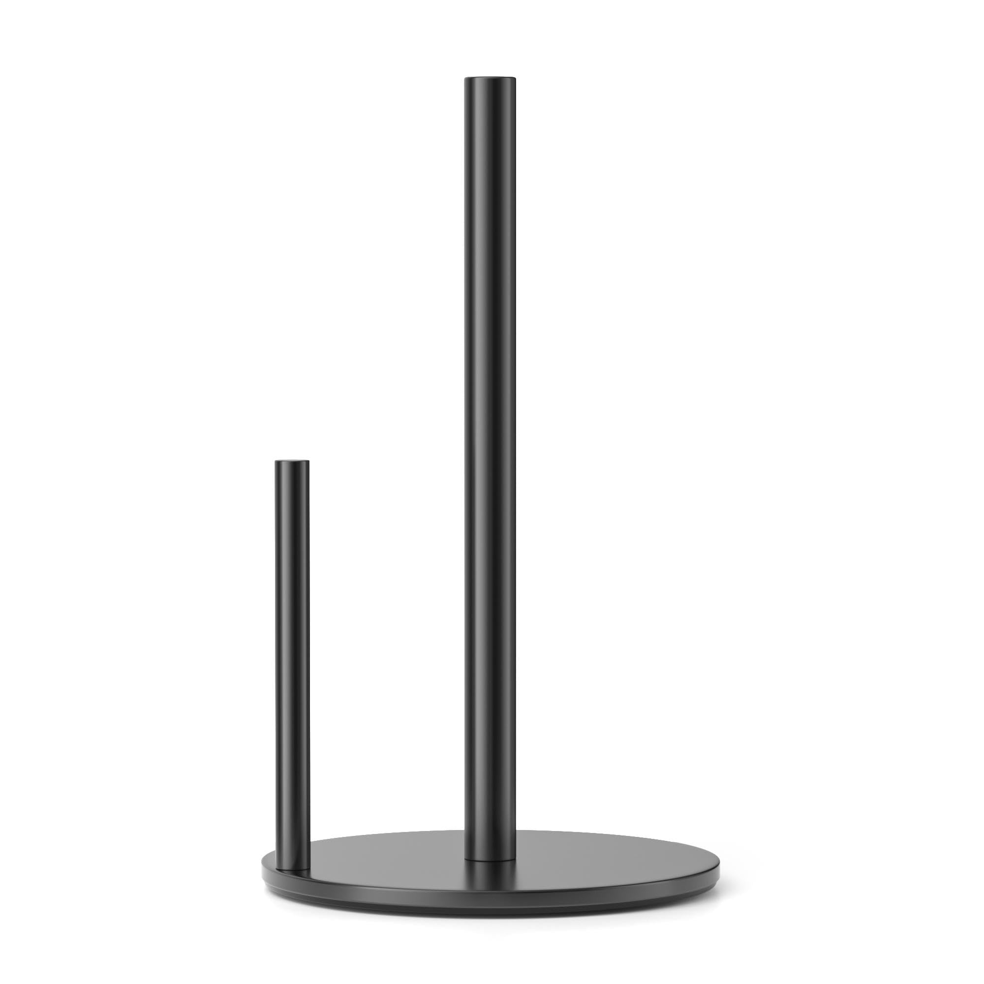 paper towel holder black premium stainless steel kitchen roll dispenser countertop roll organizer with weighted base