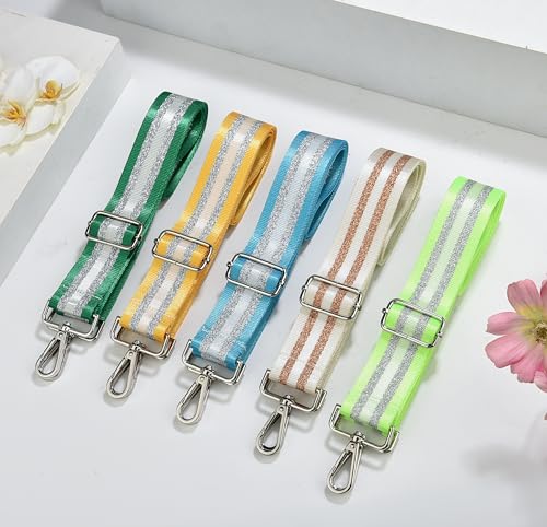 Image of LVYOUME Purse Strap Silver Hardware Wide Bag Straps Replacement Crossbody Adjustable Shoulder Strap for Purses