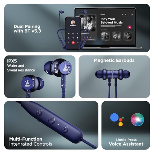 Image of Boat Rockerz 110 /Rockerz 109 Wireless in Ear Neckband with Up to 60 Hrs Playtime,Dual Device Pairing,Enx Tech,Beast Mode,ASAP Charging,Btv5.3,IPX5,Type-C Interface & Magnetic Power Buds(Deep Purple)