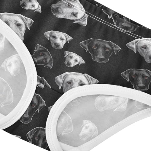 Girls Underwear Toddlers 2t Cotton Cute Panties Girl Animal Undies Kids Briefs Funny Black White Retriever Dog4