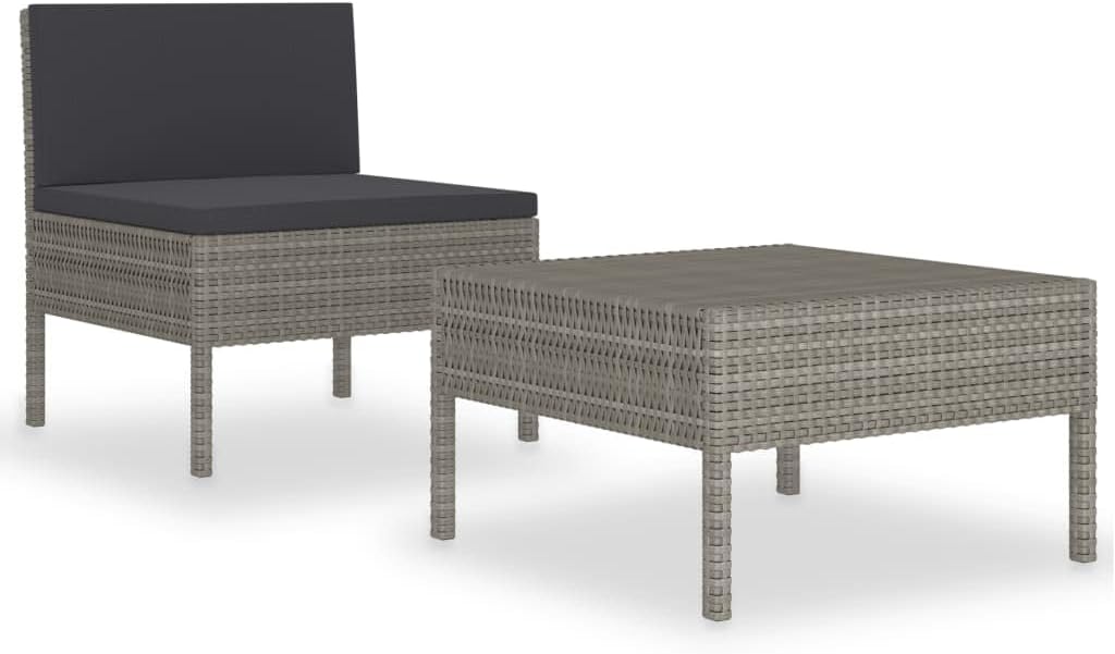 vidaXL Garden Furniture Set Black PE Rattan Medium Modular