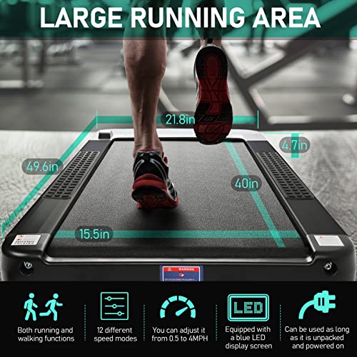 Ceartry Walking Pad 300 Lb Capacity, Desk Treadmill For Home Office, Protable Treadmill Under Desk, Walking Treadmills For Home, Quiet Walking Jogging Machine, Installation-Free #TOP6