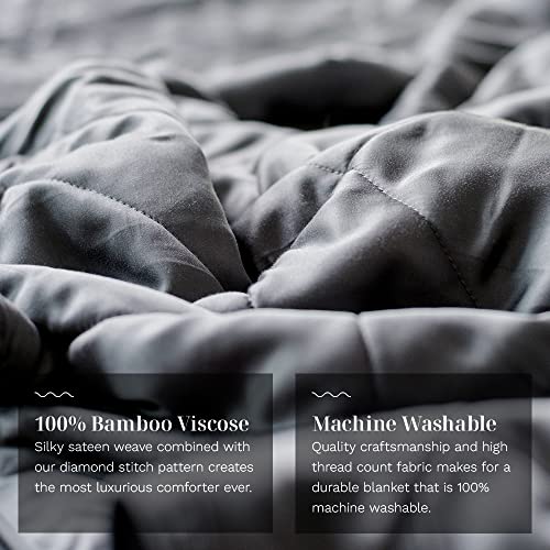 Image of LUXOME Lightweight Blanket | 100% Rayon (Viscose) from Bamboo Fabric & Fill | King /Cal King - 98 inchx92 inch | Thermal-Regulating | Charcoal