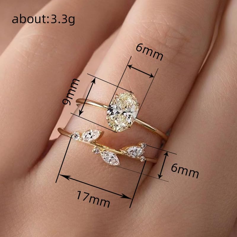 Biuhapiy 925 Gold-Plated Tulip Bud Ring with Micro-Pave Setting, Stackable Engagement Ring for Women 64