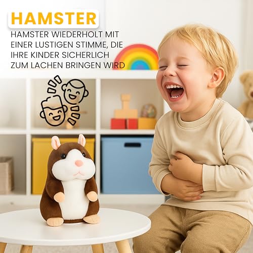 Retoo Sprechende Hamster Spielzeug Wiederholt Talking Plüschtier Elektronische, Lustige Kinder Stofftiere,Record Interaktives für Baby Kinder Kids, Early Learning, Geburtstagsgeschenk
